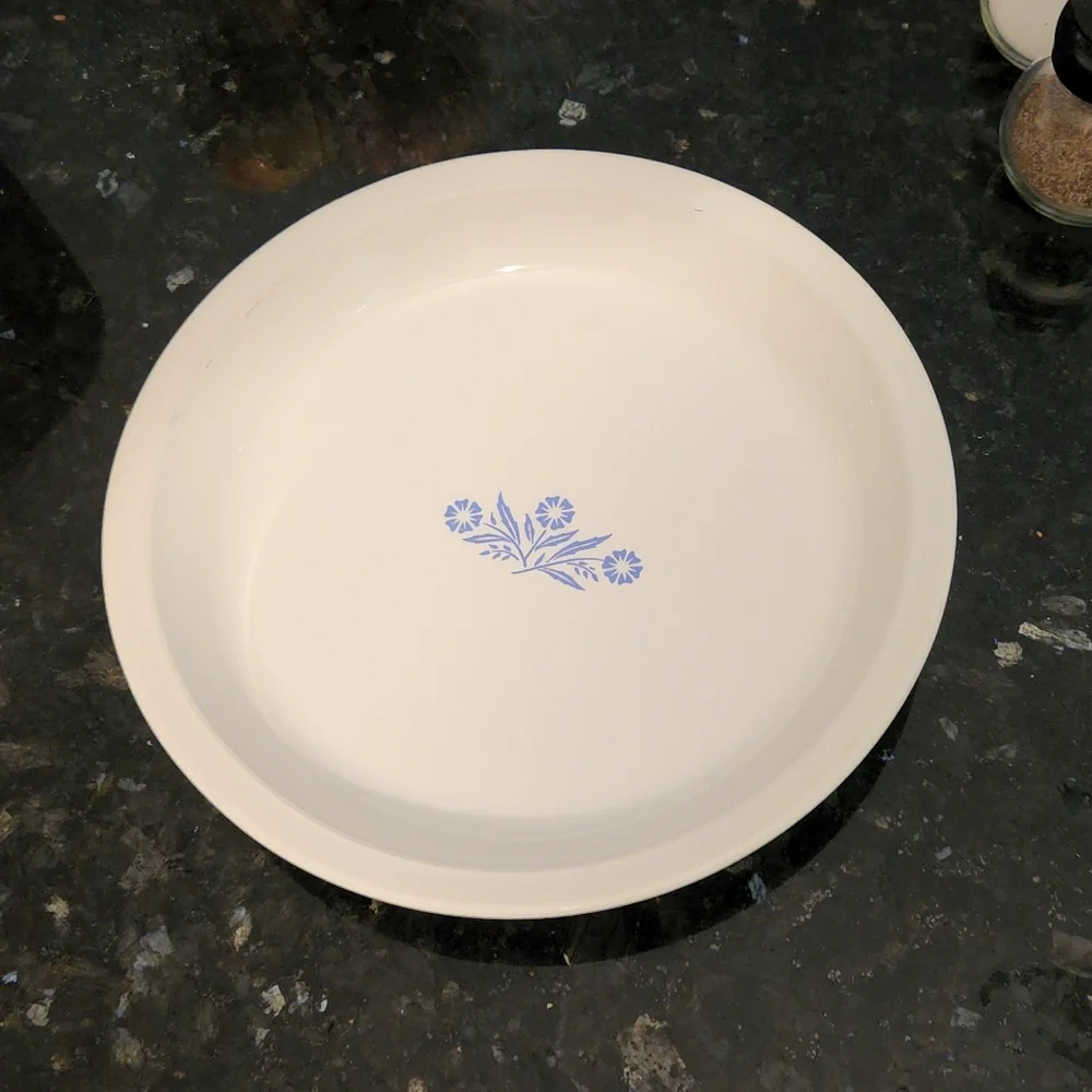 Corningware P-21 Roaster Blue Cornflower Roasting Pan & 9in Pie Pan